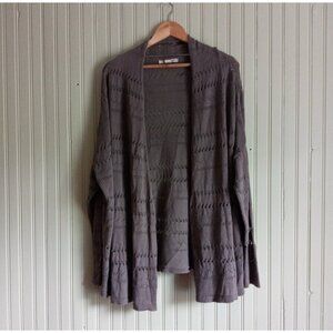 Roxy Women’s Grey Lightweight Cardigan Cutout Detail Size Small Beachwear Layer